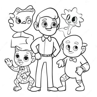 D Billions Fun Characters Coloring Page 51794-41351