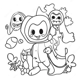 D Billions Fun Characters Coloring Page 51794-41352