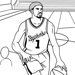 San Antonio Spurs Basketball Player Coloring Page 51804-41354