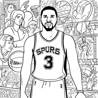 San Antonio Spurs Basketball Player Coloring Page 51804-41355