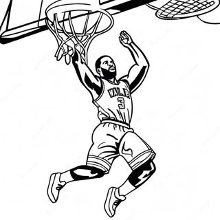 Dwyane Wade Dunking Basketball Coloring Page 51814-41364