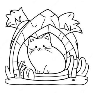 Cat House Coloring Pages