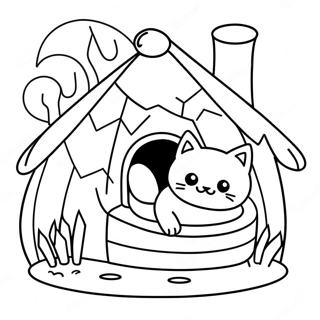 Cozy Cat House Coloring Page 51823-41367