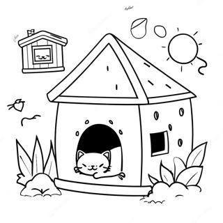 Cozy Cat House Coloring Page 51823-41368