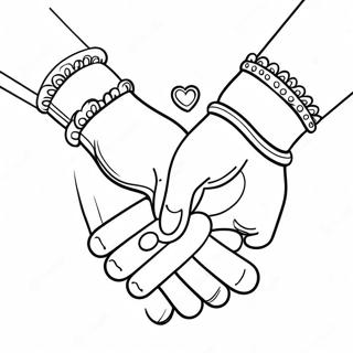 Best Friends Holding Hands Coloring Page 51833-41373