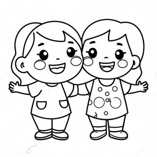 Cute Best Friends Laughing Coloring Page 51834-41379