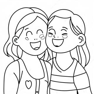 Cute Best Friends Laughing Coloring Page 51834-41380