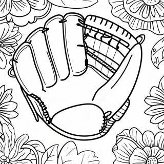 Vintage Baseball Glove Coloring Page 51844-41385