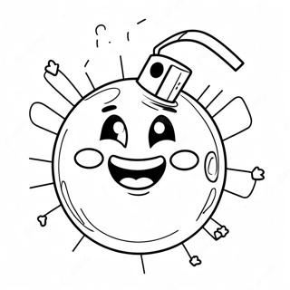 Cartoon Bomb With A Funny Face Coloring Page 51854-41393