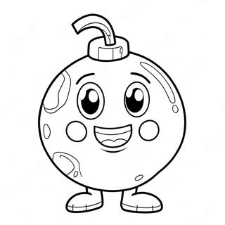 Cartoon Bomb With A Funny Face Coloring Page 51854-41395