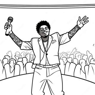 Kodak Black Performing On Stage Coloring Page 51894-41423