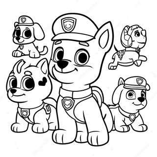 Charming Paw Patrol Characters Coloring Page 51914-41437