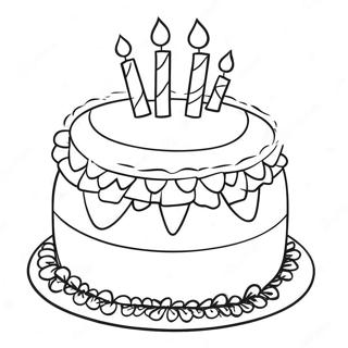 Colorful Feliz Cumpleanos Cake Coloring Page 51944-41463