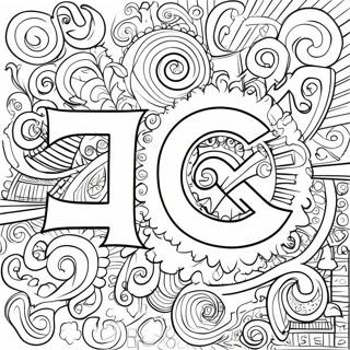 Colorful Alpha And Omega Symbols Coloring Page 51964-41475