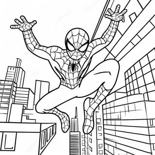 Spider Man No Way Home Action Scene Coloring Page 5196-4261