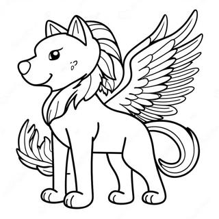 Majestic Winged Spirit Wolf Coloring Page 51974-41488