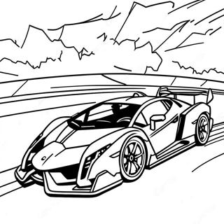 Lamborghini Veneno Racing On Track Coloring Page 51984-41494