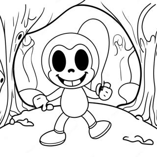 Bendy In A Spooky Scene Coloring Page 51994-41502