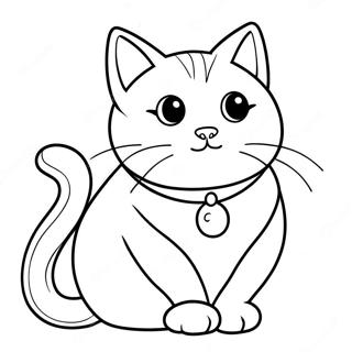 Melancholy Cat Coloring Page 52004-41510