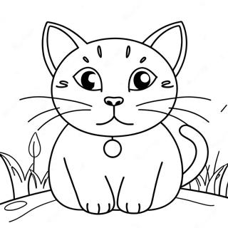 Melancholy Cat Coloring Page 52004-41512