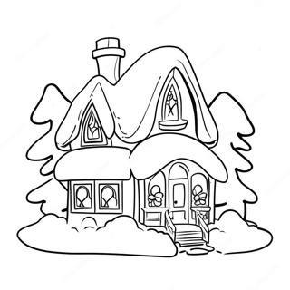 Winter House Coloring Page 52043-41539