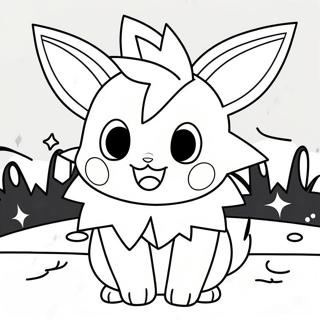 Cute Jolteon With Sparkling Eyes Coloring Page 52064-41558