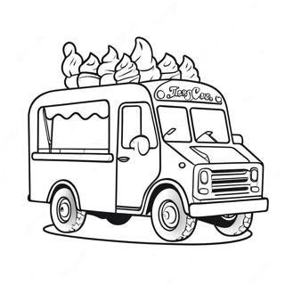 Colorful Ice Cream Truck With Kids Coloring Page 52074-41565