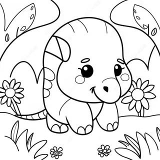 Cute Armadillo In A Flower Garden Coloring Page 52154-41627