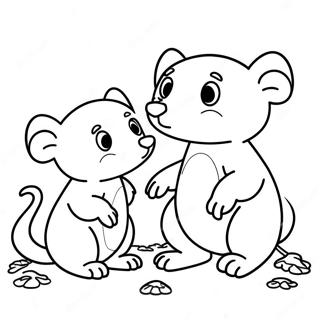 Mole And Ratty Friendship Coloring Page 52164-41641