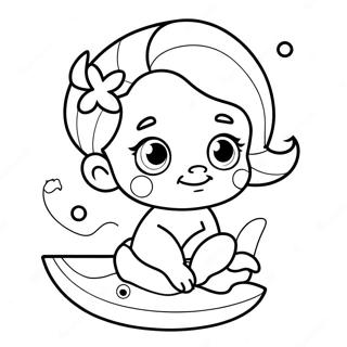 Cute Baby Ariel Coloring Page 5217-4283