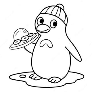 Cute Ice Fishing Penguin Coloring Page 52194-41658