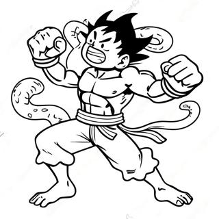 Luffy Gear 4 Snakeman Action Pose Coloring Page 52203-41669