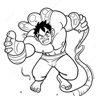 Luffy Gear 4 Snakeman Action Pose Coloring Page 52203-41671