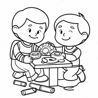 Honest Kids Sharing Toys Coloring Page 52214-41680