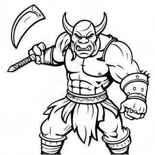 Orc Warrior In Battle Coloring Page 52264-41721