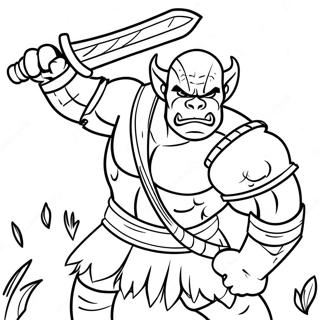 Orc Warrior In Battle Coloring Page 52264-41722