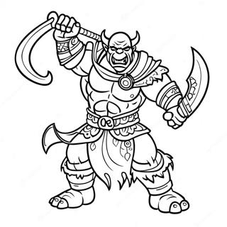 Orc Warrior In Battle Coloring Page 52264-41723