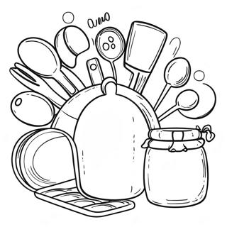 Kitchen Utensils Coloring Page 5226-4285