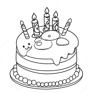 Sweet Birthday Cake For Aunt Coloring Page 52274-41738