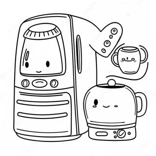 Cute Kitchen Appliances Coloring Page 5227-4289