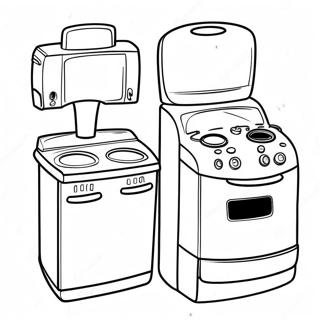 Cute Kitchen Appliances Coloring Page 5227-4290