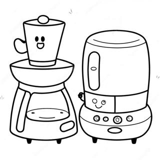 Cute Kitchen Appliances Coloring Page 5227-4291