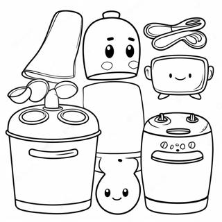 Cute Kitchen Appliances Coloring Page 5227-4292