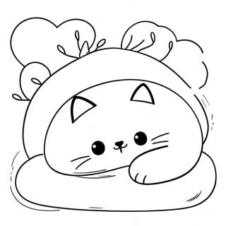 Cat Sleeping Coloring Pages