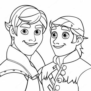 Kristoff And Sven Coloring Pages