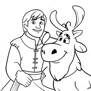 Kristoff And Sven Coloring Page 52363-41795