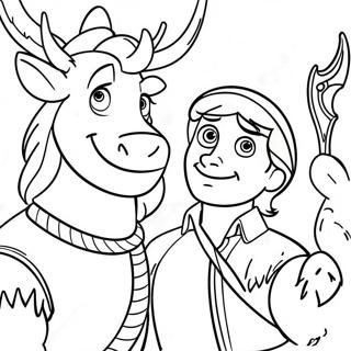 Kristoff And Sven Coloring Page 52363-41796