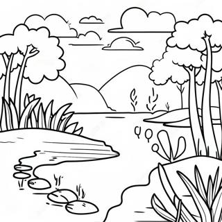 Serene Wetlands Landscape Coloring Page 52374-41819