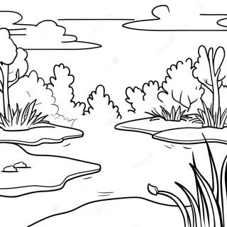 Serene Wetlands Landscape Coloring Page 52374-41820