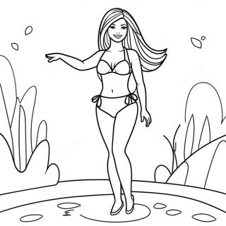 Barbie In A Colorful Swimsuit Coloring Page 52383-41806